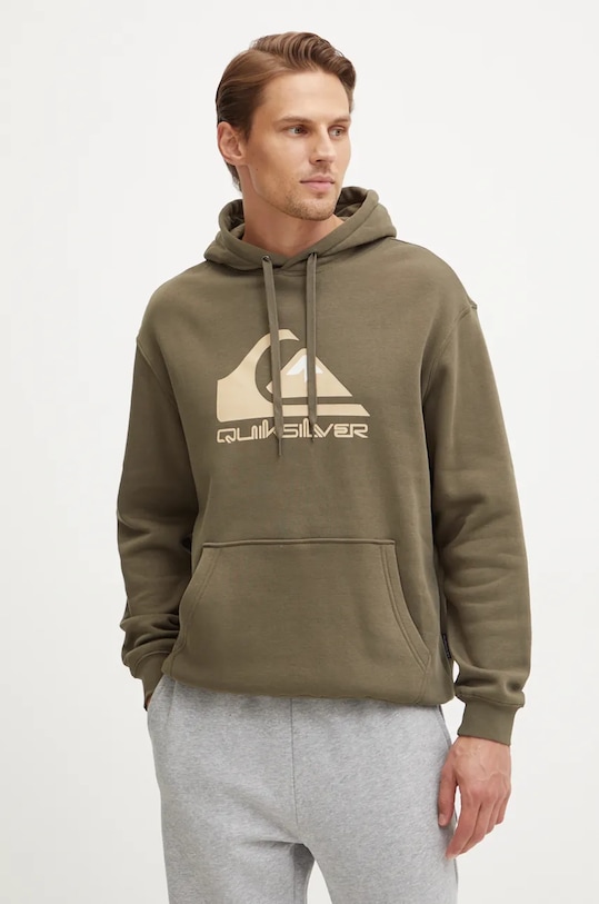 Суичър Quiksilver с качулка зелен AQYFT03356