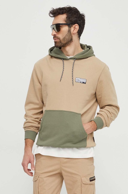 Napapijri bluza bawełniana B-Faber NP0A4HOZN1E1 beżowy SS24