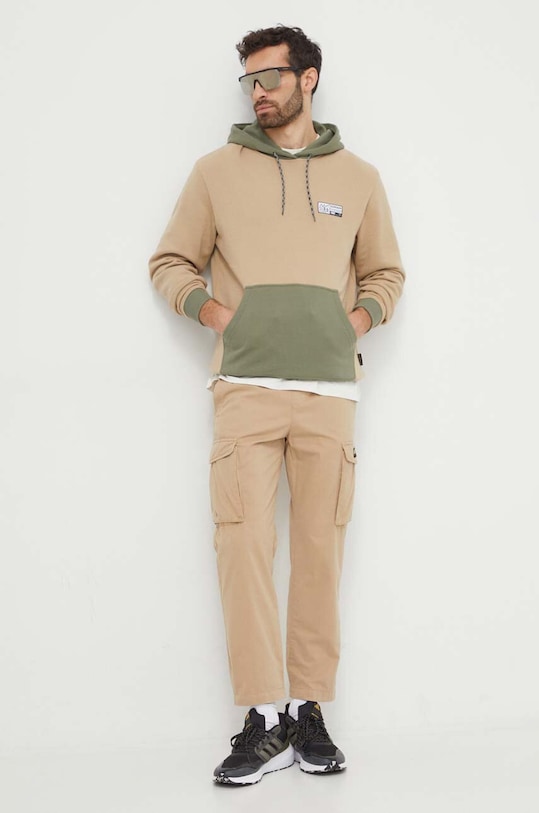 Napapijri bluza bawełniana B-Faber NP0A4HOZN1E1 beżowy
