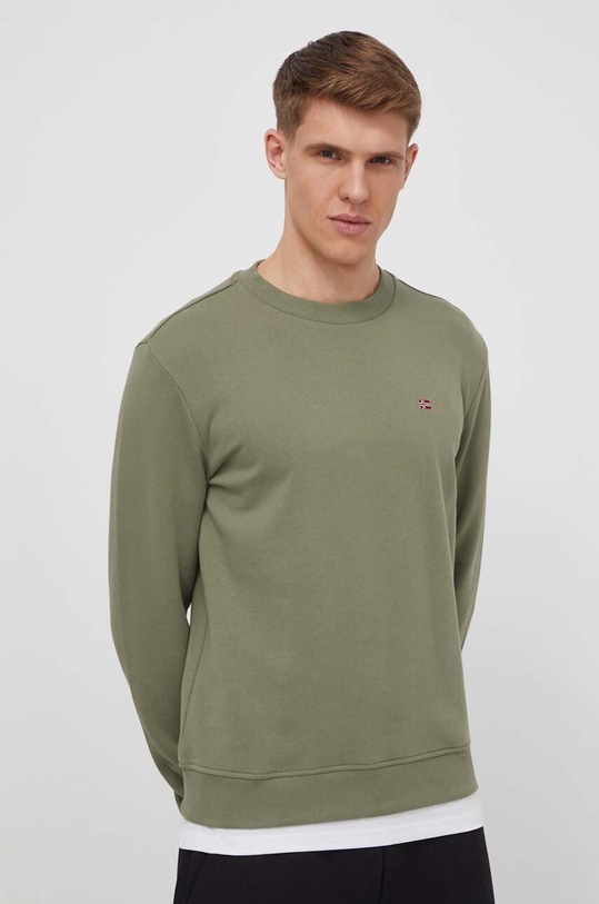 Βαμβακερή μπλούζα Napapijri Balis Crew Balis Crew βαμβάκι πράσινο NP0A4H89GAE1