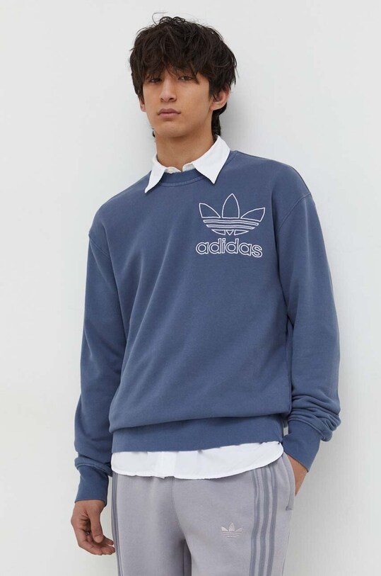 Хлопковая кофта adidas Originals IR7999 голубой SS24