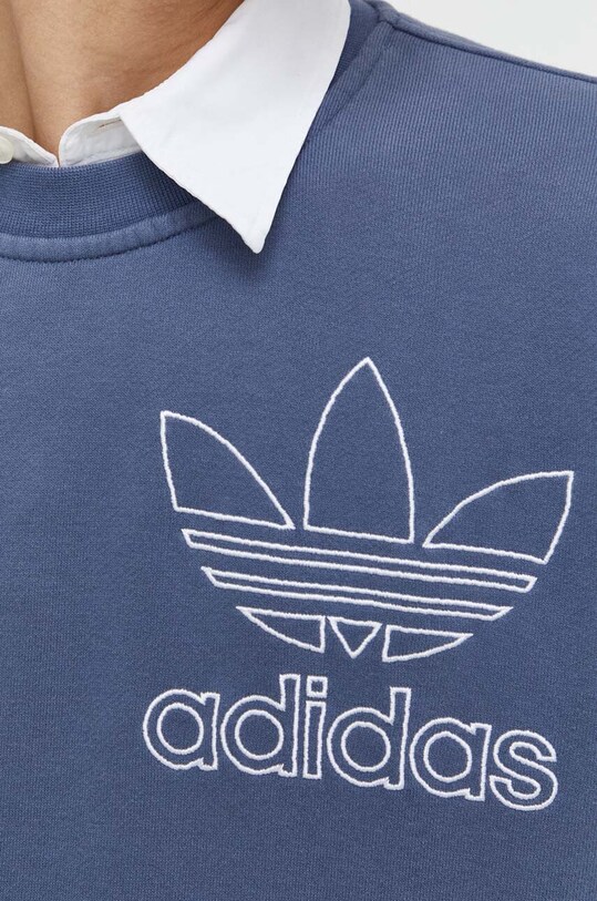 Хлопковая кофта adidas Originals IR7999 голубой