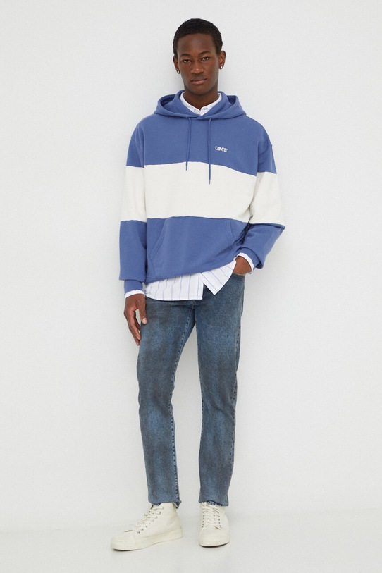 Bavlněná mikina Levi's A7586 modrá SS24