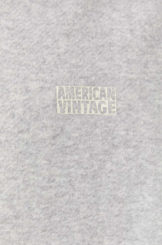 American Vintage bluza bawełniana SWEAT ML COL ROND MKOD03BE24 szary