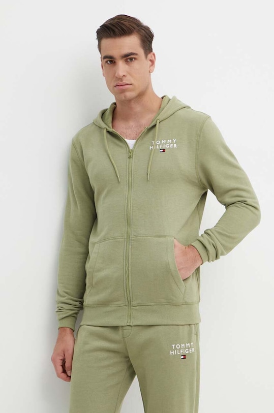 Μπλούζα Tommy Hilfiger με κουκούλα πράσινο UM0UM02879