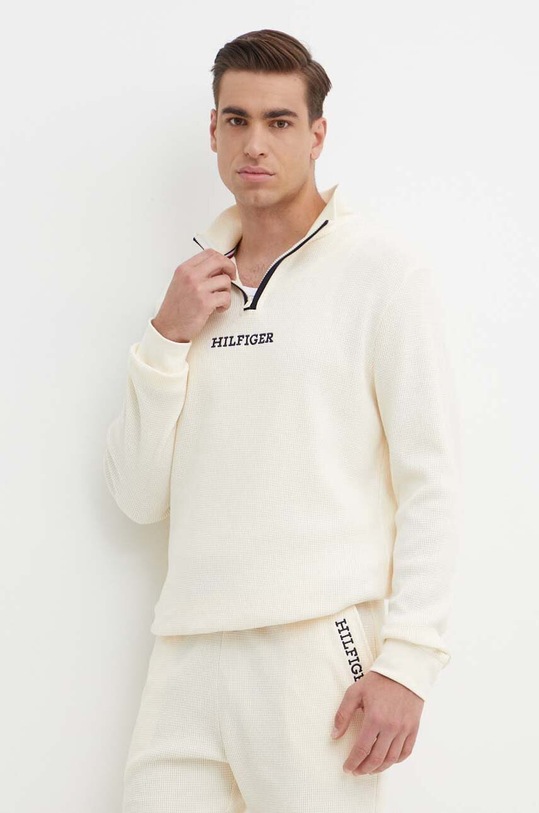 Tommy Hilfiger bluza bawełniana aplikacja beżowy UM0UM03095