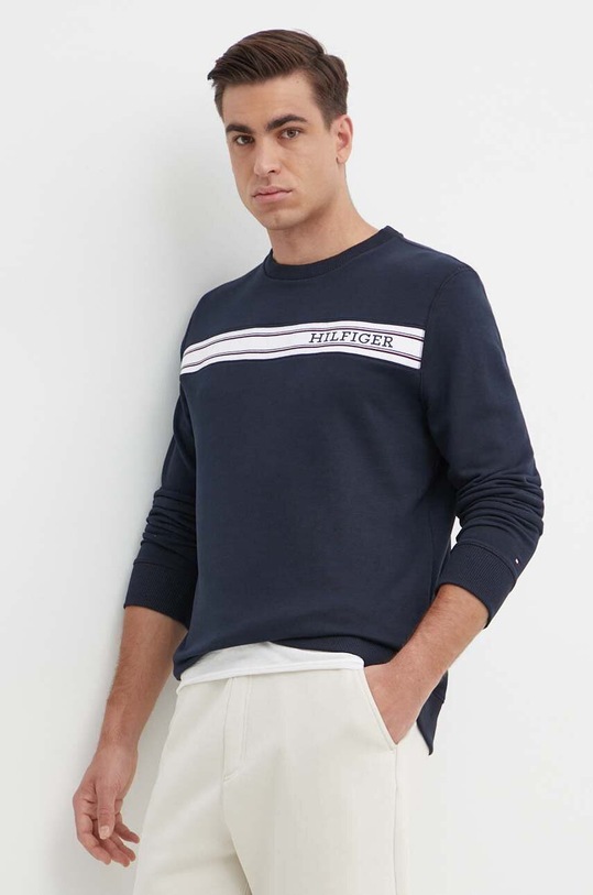 Mikina Tommy Hilfiger bez kapucne tmavomodrá UM0UM03197