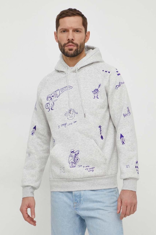 Mikina Desigual COOPER s kapucí šedá 24SMSK13