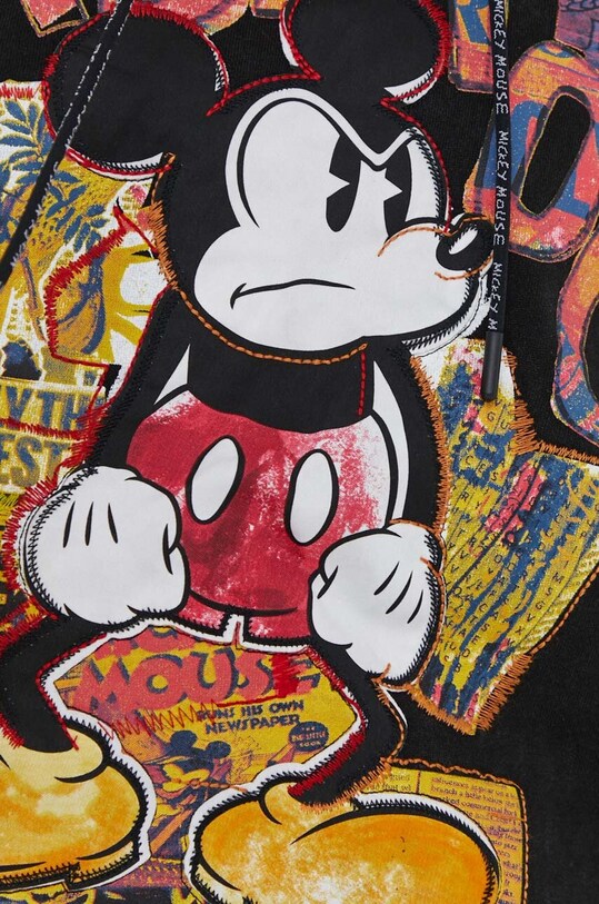 Desigual hanorac de bumbac MICKEY BAD MOOD 24SMSK15 negru