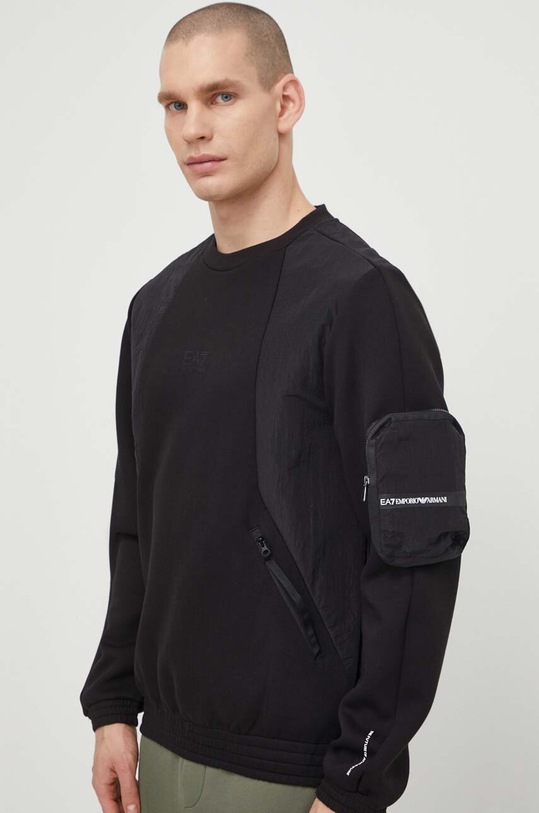 EA7 Emporio Armani felső sima fekete PJUXZ.3DPM17.1200