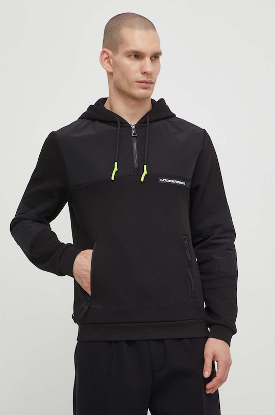 EA7 Emporio Armani bluza z kapturem czarny PJUXZ.3DPM18.1200