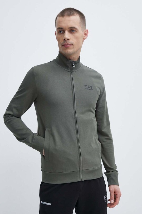 Хлопковая кофта EA7 Emporio Armani хлопок зелёный PJ05Z.8NPM01.1846