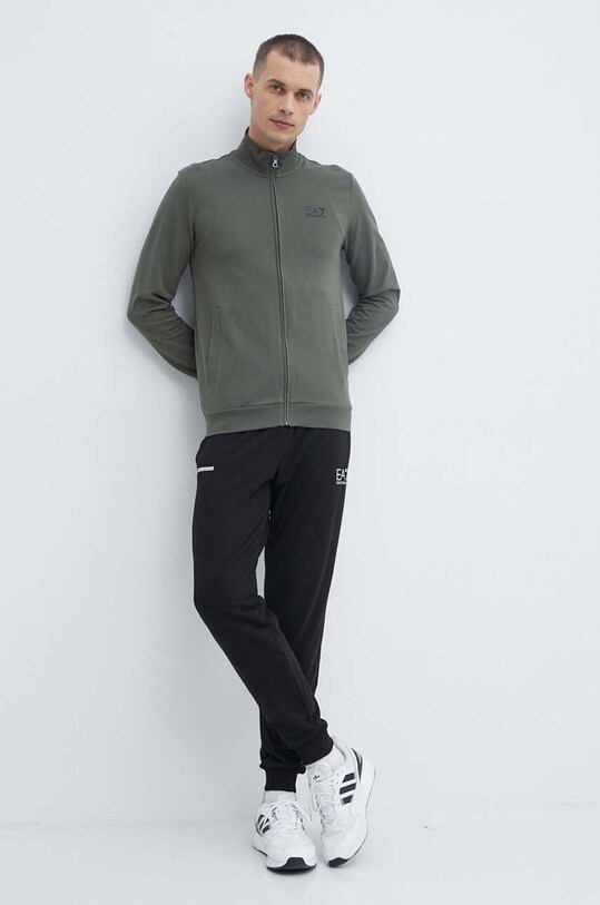 Хлопковая кофта EA7 Emporio Armani PJ05Z.8NPM01.1846 зелёный SS24