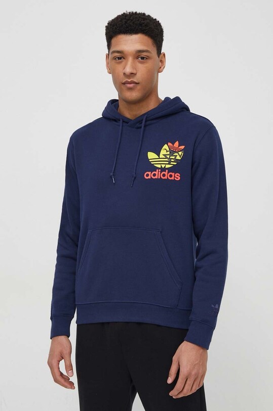 Хлопковая кофта adidas Originals с капюшоном тёмно-синий IM9682