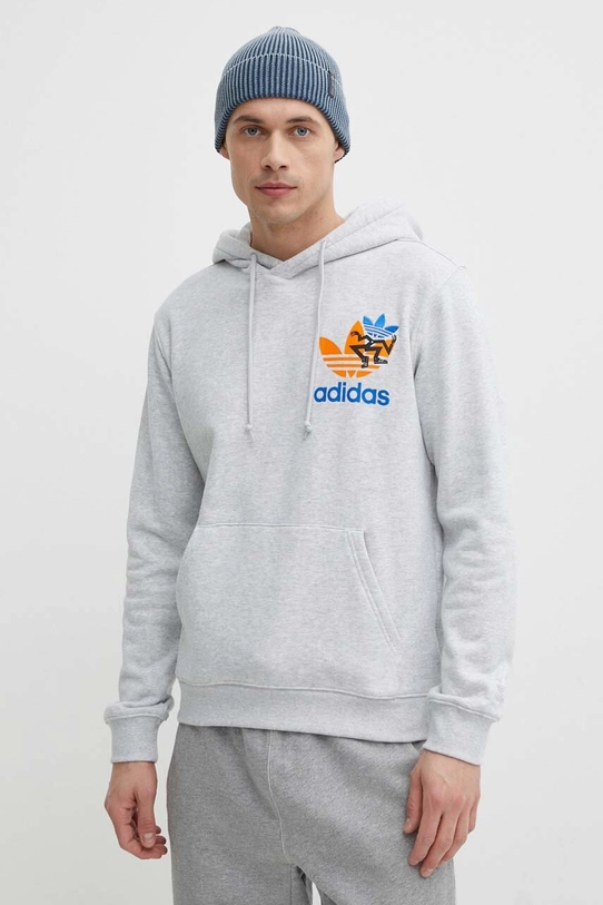 Bavlnená mikina adidas Originals Trefoil Hoodie bavlna sivá IS2913