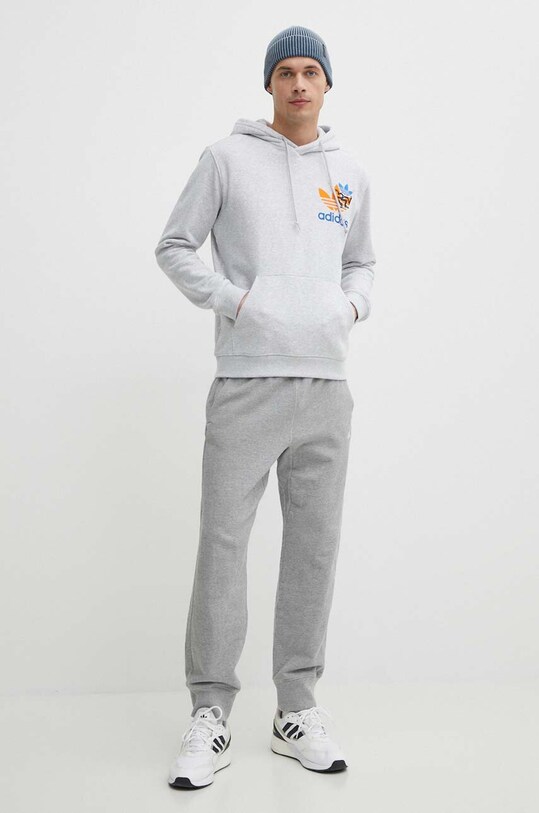 Bavlněná mikina adidas Originals IS2913 šedá SS24