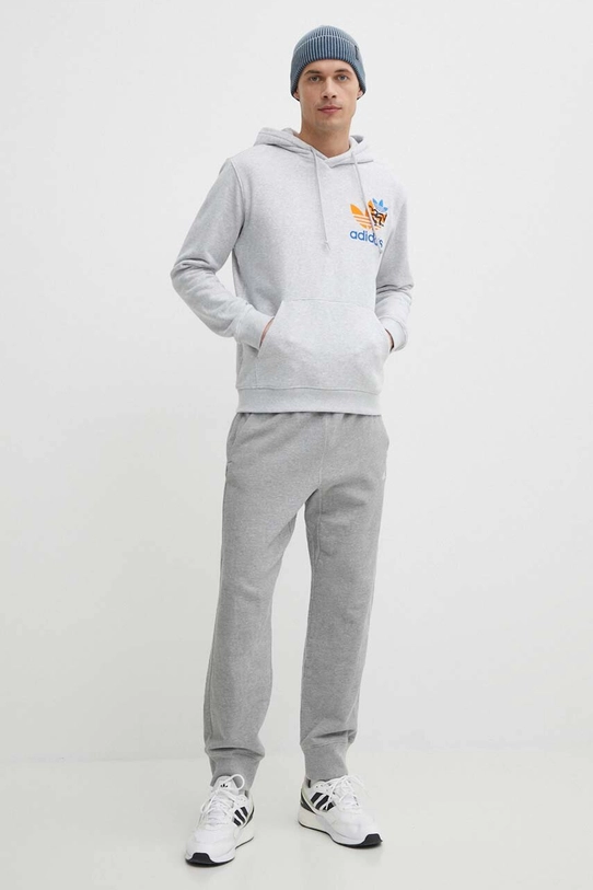 Хлопковая кофта adidas Originals IS2913 серый SS24