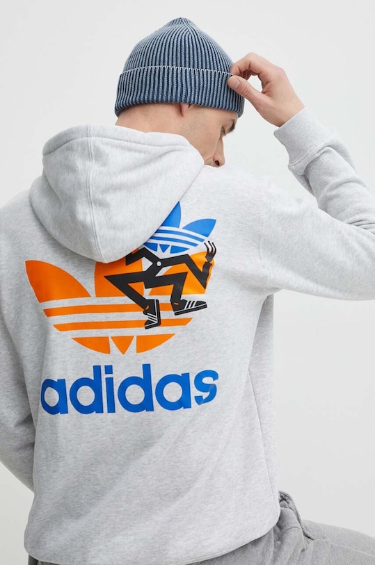 Хлопковая кофта adidas Originals IS2913 серый