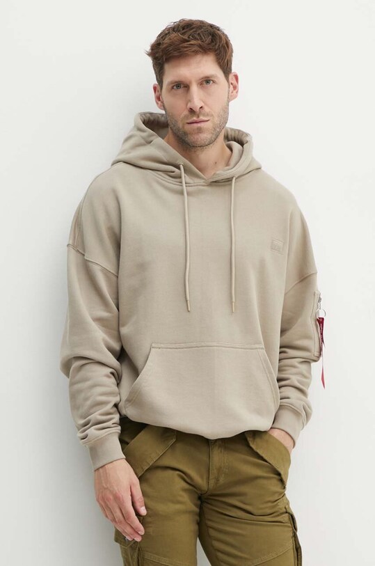 Alpha Industries bluza Essentials RL z kapturem beżowy 146335