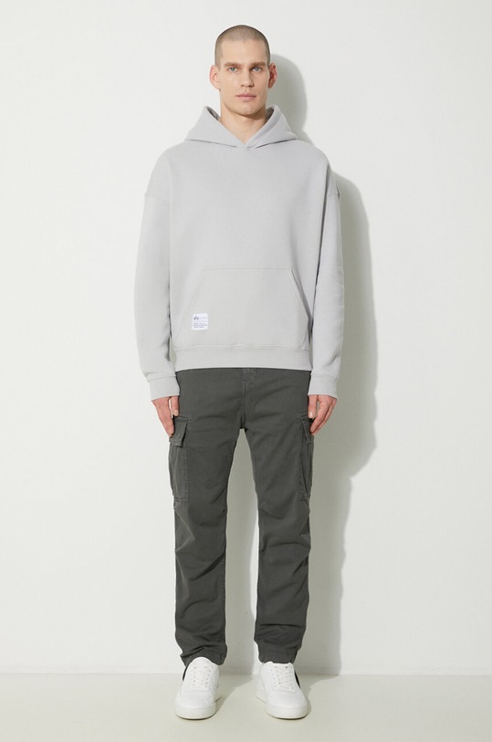 Alpha Industries felpa Logo BP Hoody 146336 grigio AW24