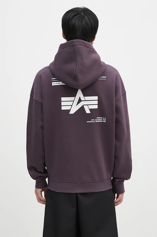 Odzież Alpha Industries bluza Logo BP Hoody 146336 fioletowy