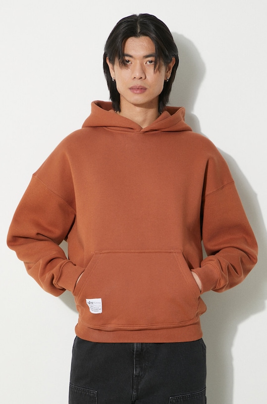 Odzież Alpha Industries bluza Logo BP Hoody 146336 brązowy