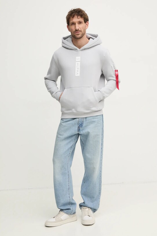 Μπλούζα Alpha Industries PP Hoody 146338 γκρί SS25
