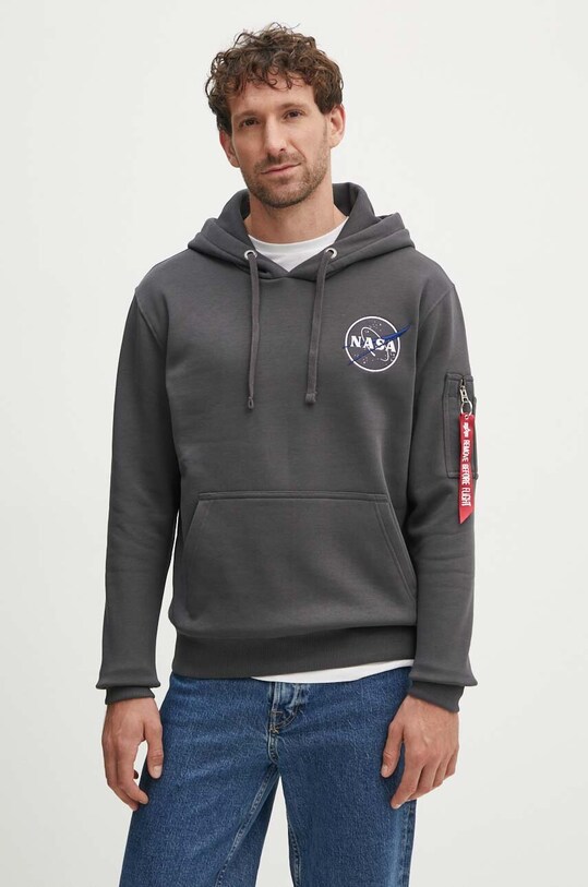 Alpha Industries bluză NASA Orbit Hoody 146339. gri AW24