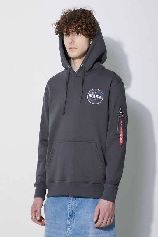 Alpha Industries sweatshirt NASA Orbit Hoody gray 146339.