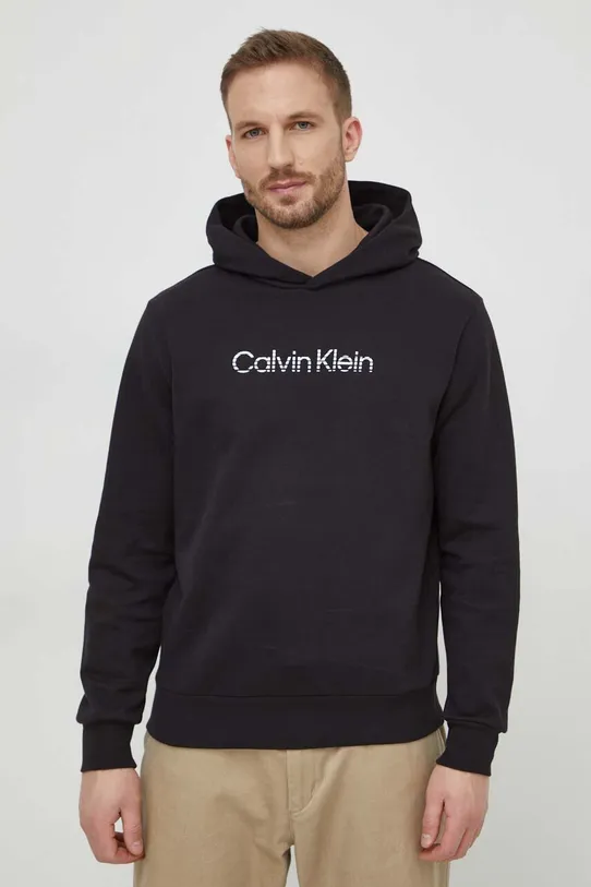 Pamučna dukserica Calvin Klein crna K10K112445