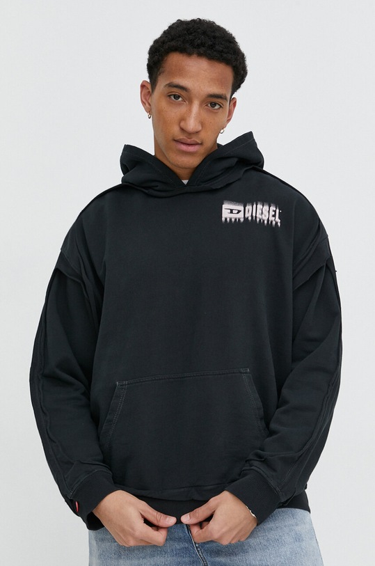 Diesel hanorac de bumbac print negru A12149.0AJBF