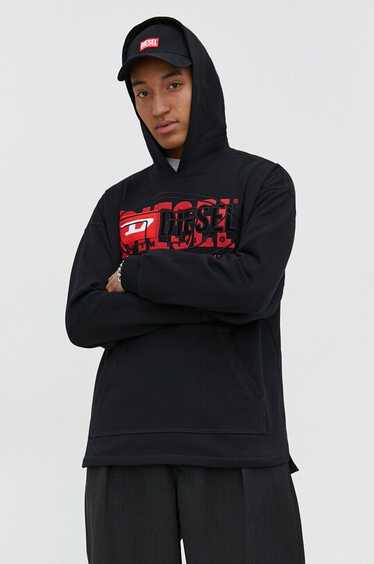 Diesel hanorac de bumbac imprimeu negru A12153.0IAJH