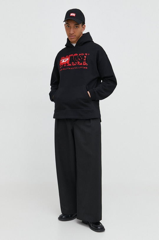 Diesel bluza bawełniana A12153.0IAJH czarny SS24