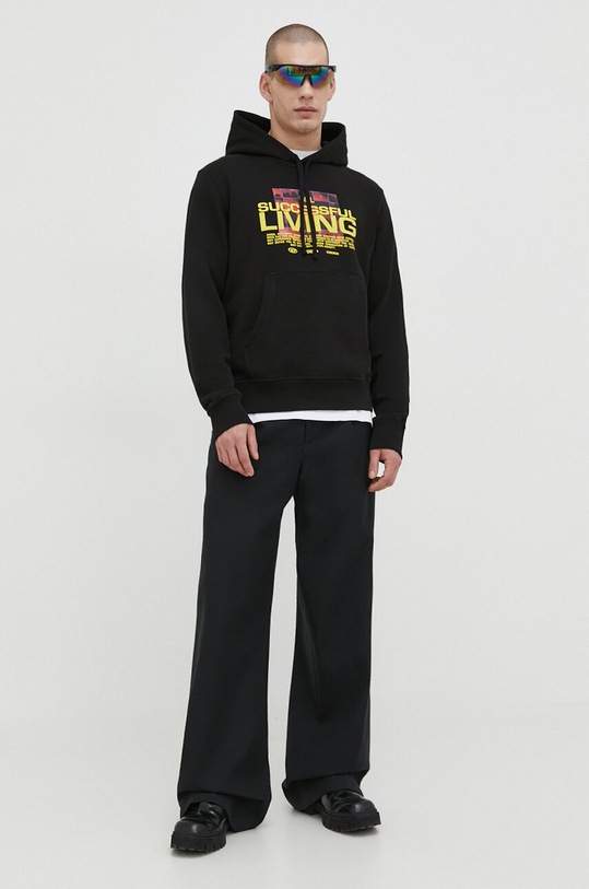 Diesel bluza bawełniana A12276.0IEAX czarny SS24