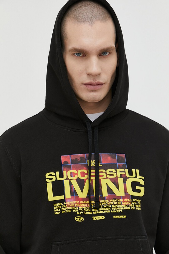 Diesel bluza bawełniana czarny A12276.0IEAX
