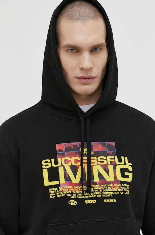 Diesel bluza bawełniana czarny A12276.0IEAX