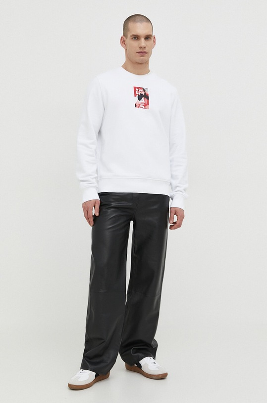 Diesel bluza bawełniana A12285.0IEAX biały SS24