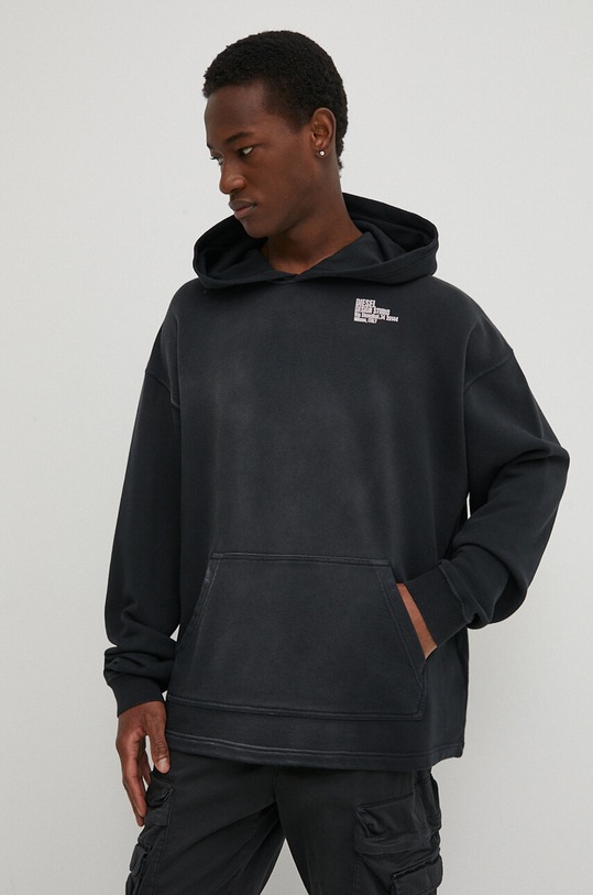 Diesel bluza bawełniana S-BUNT-HOOD nadruk czarny A12362.0JPAB