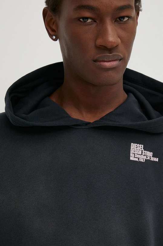 Diesel bluza bawełniana S-BUNT-HOOD czarny A12362.0JPAB