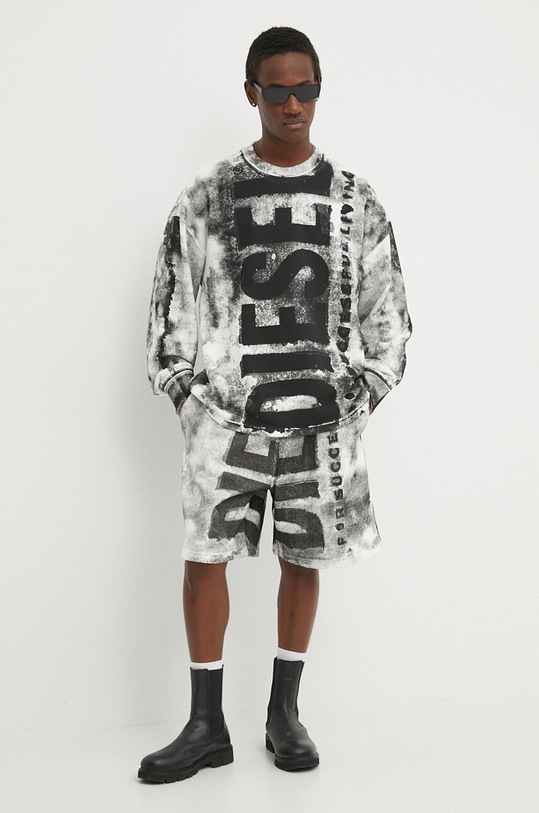 Diesel bluza bawełniana S-BUNT-BISC A13329.0NFAV czarny SS24