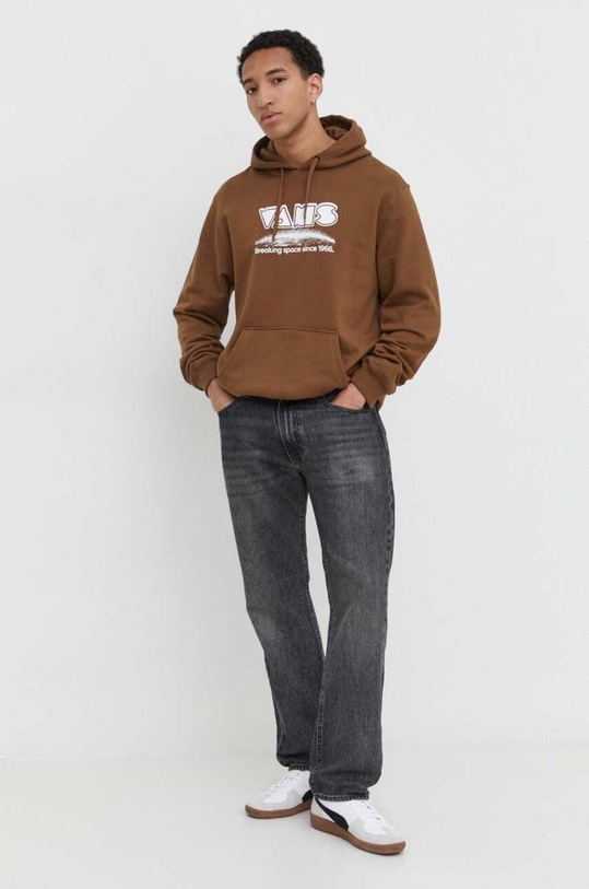 Bavlnená mikina Vans VN000GDZCR61 hnedá SS24