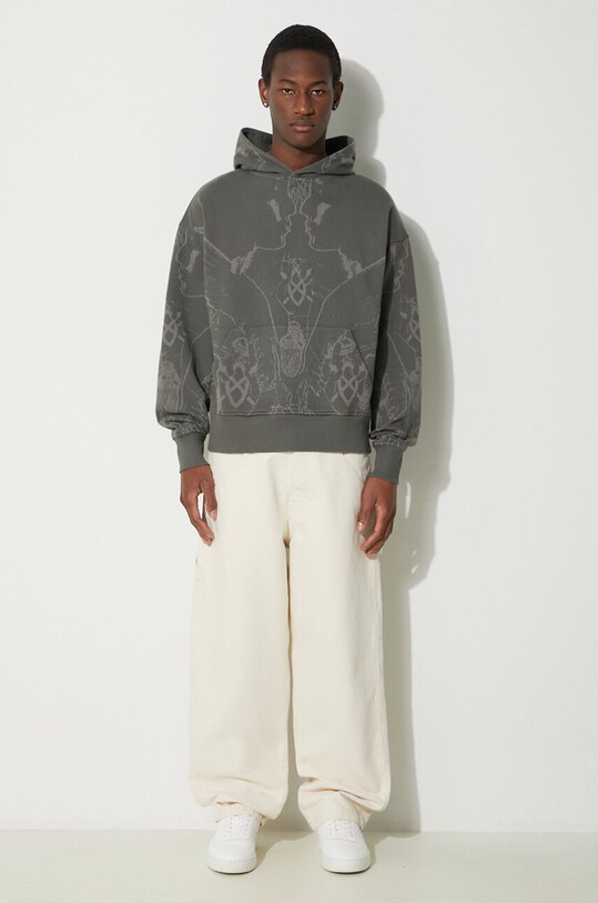 Daily Paper bluza bawełniana Secret Rhythm Oversized Hoodie 2411005 zielony SS24