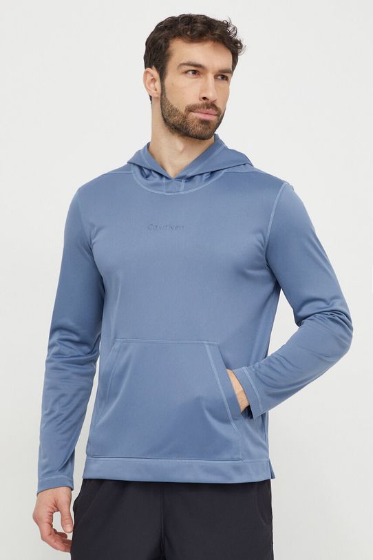 Mikina Calvin Klein Performance s kapucňou modrá 00GMS4W328
