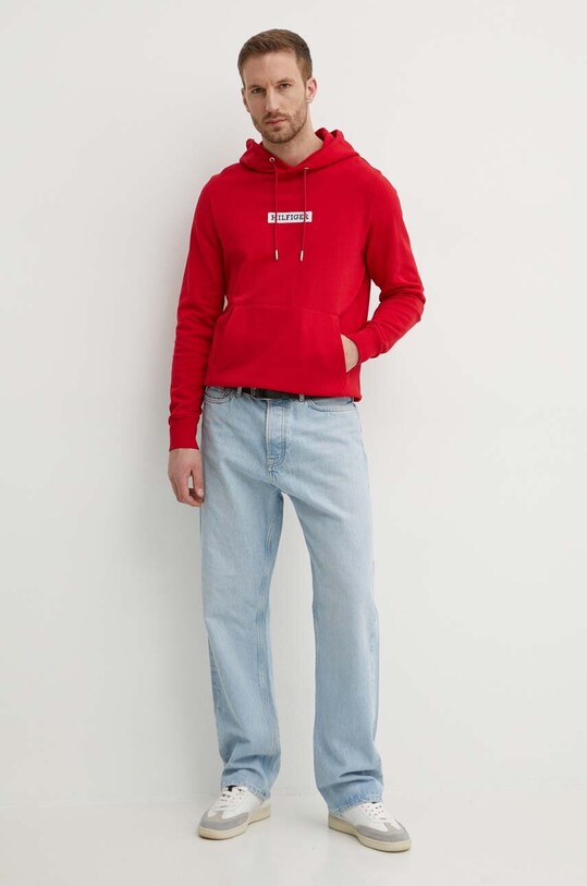Tommy Hilfiger bluza bawełniana MW0MW34379 czerwony SS24