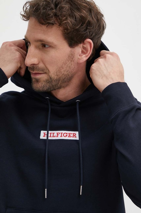 Bavlněná mikina Tommy Hilfiger námořnická modř MW0MW34379