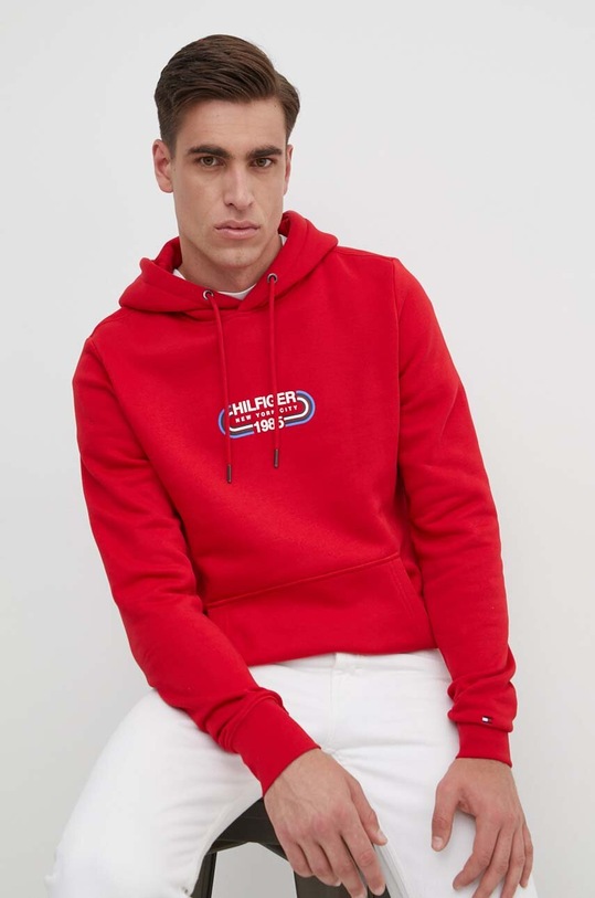 Μπλούζα Tommy Hilfiger απλικέ κόκκινο MW0MW34445
