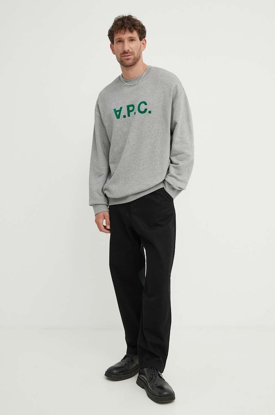 A.P.C. hanorac de bumbac Sweat Eliot COFDX.H27836.PLB gri SS24