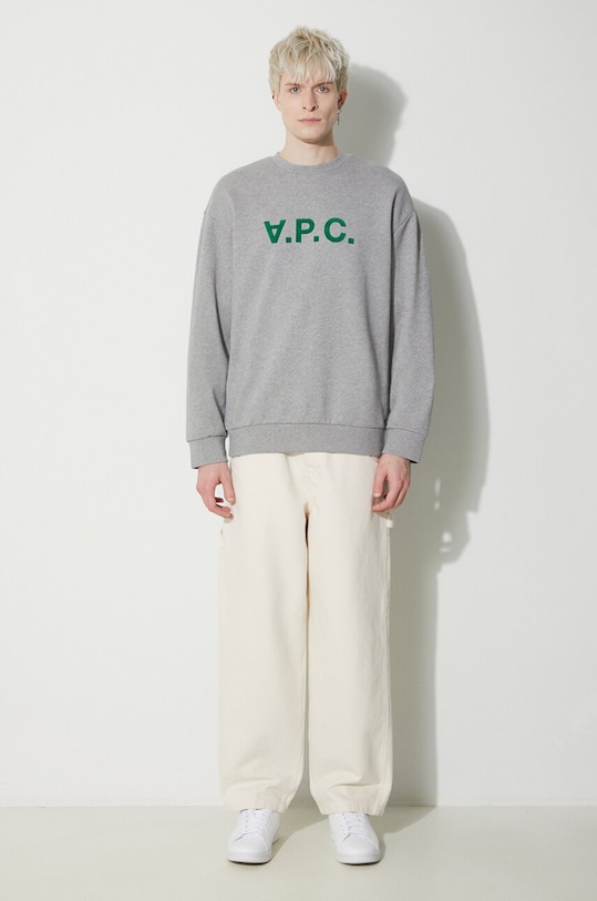 Bavlněná mikina A.P.C. Sweat Eliot COFDX.H27836.PLB šedá SS24