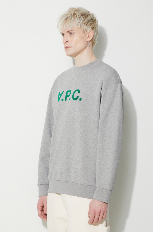 Bavlněná mikina A.P.C. Sweat Eliot šedá COFDX.H27836.PLB