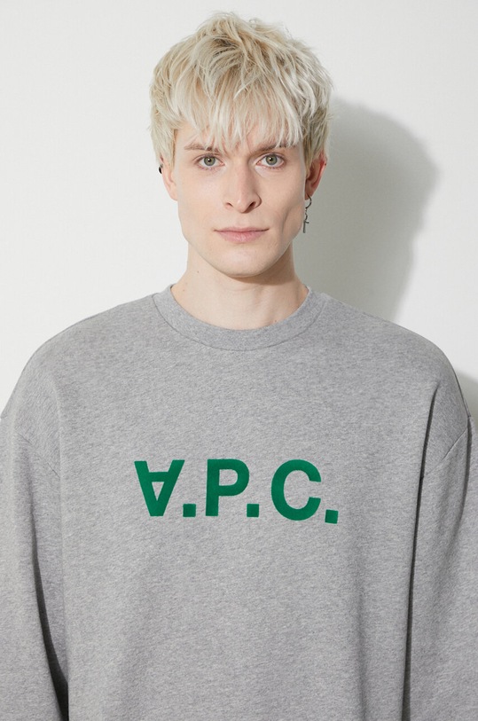 Bavlněná mikina A.P.C. Sweat Eliot COFDX.H27836.PLB šedá